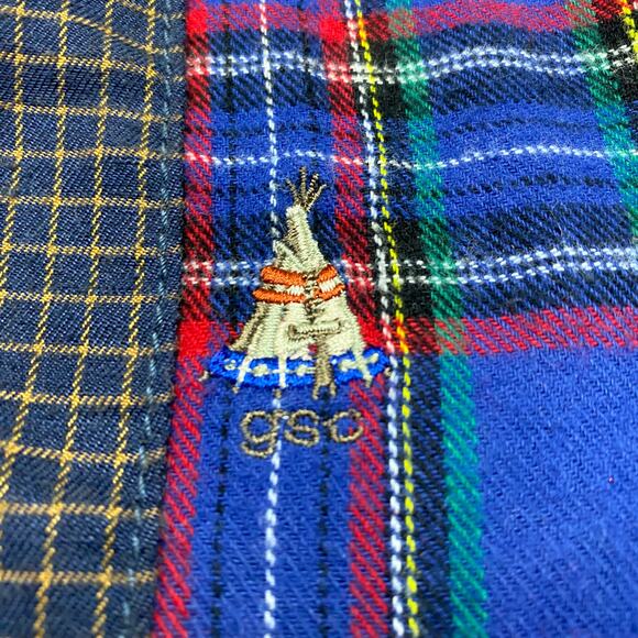 Go Slow Caravan Patchwork Long Sleeve Button Up Shirt Men's 4/L Japan - Picture 9 of 10